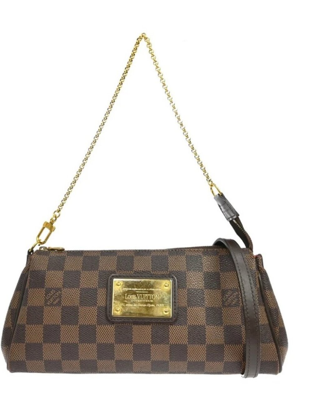 Louis Vuitton Damier Eva 2way Chain Handbag
